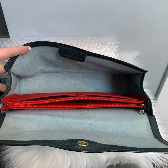 Authentic and vintage navy blue Gucci Ophidia Sherry Line XL clutch - Picture 16 of 17